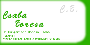 csaba borcsa business card